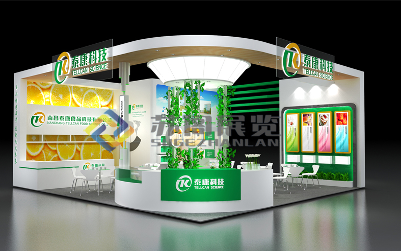 上海FIC展—南昌泰康展位布置装修调味品展展台设计搭建案例,效果图